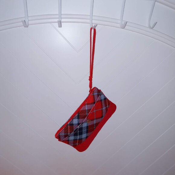 Lands End Plaid Canvas Wristlet/Wallet - Picture 3 of 5